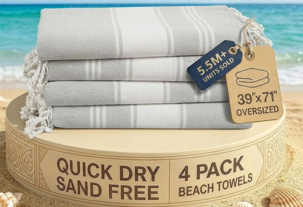 Oversized Beach Towels, 4 Pack, 39