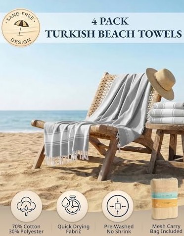 Oversized Beach Towels, 4 Pack, 39