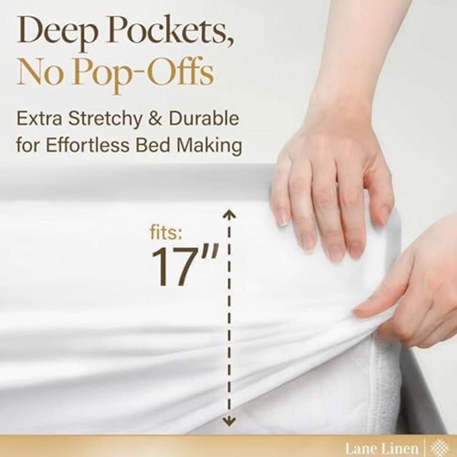 King 100% Egyptian Cotton Sheet Set, Sateen, 16