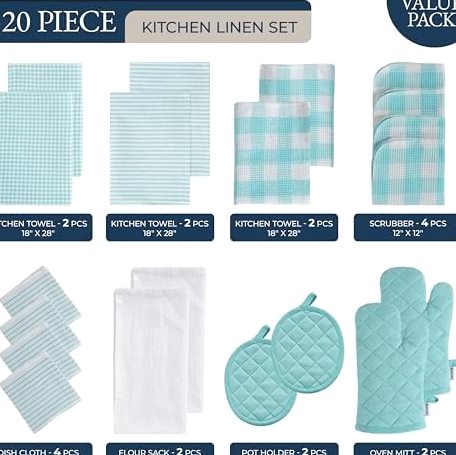 Kitchen Towel Set, 20-Piece, with Oven Mitts & Pot Holders — photo 3 of 6
