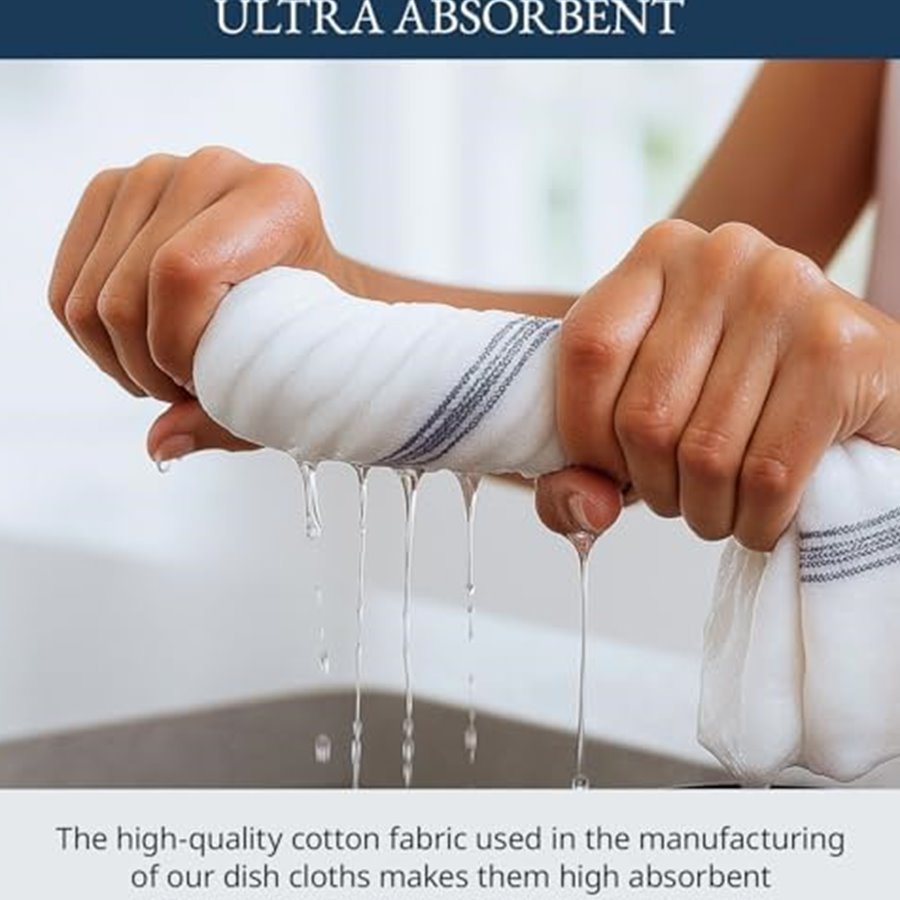 Kitchen Towel Set, 6 Pack, 100% Cotton Herringbone, 14