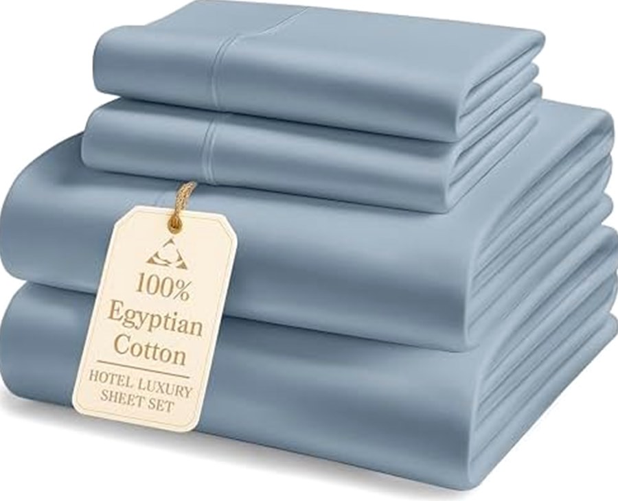 Queen 100% Egyptian Cotton Sheet Set, Mercerized Sateen — photo 2 of 6