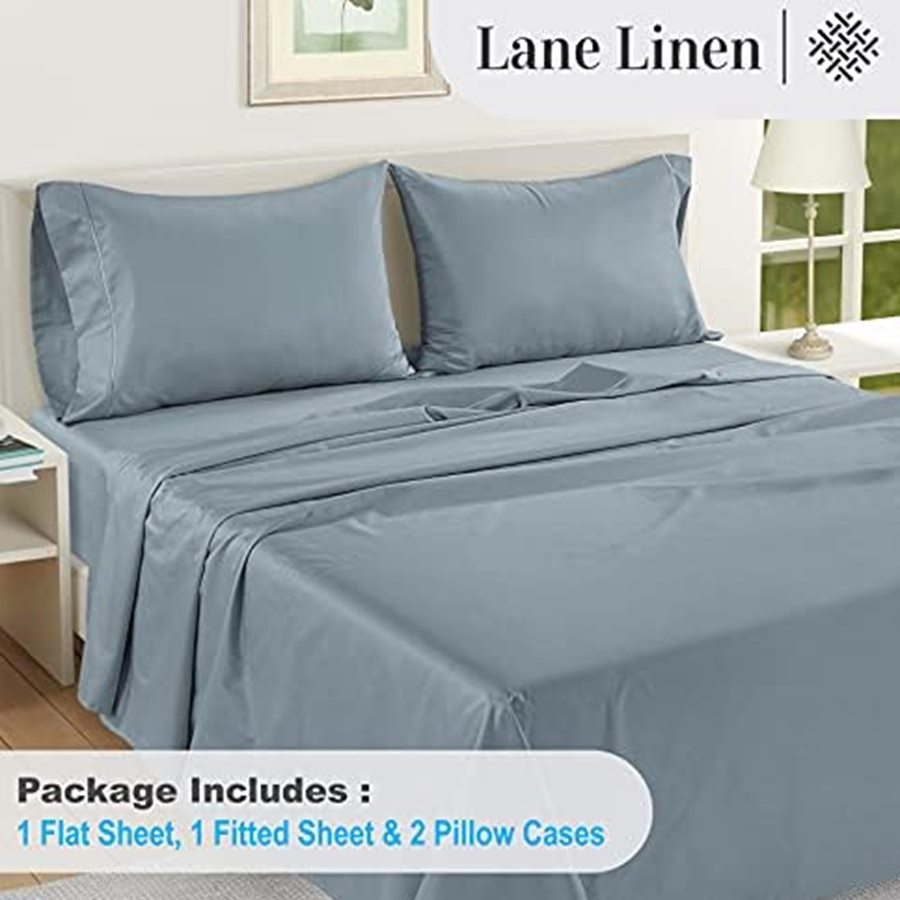 Queen 100% Egyptian Cotton Sheet Set, Mercerized Sateen — photo 5 of 6
