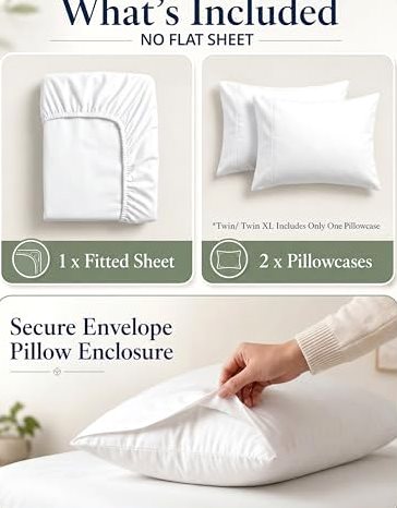 Queen Organic Cotton Fitted Sheet + 2 Pillowcases, 15
