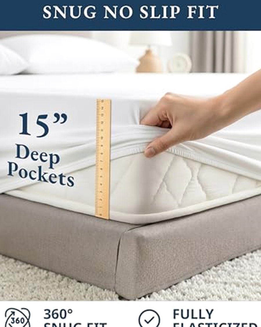 Queen Organic Cotton Percale Sheet Set, 4-Piece, Cooling White — photo 6 of 6